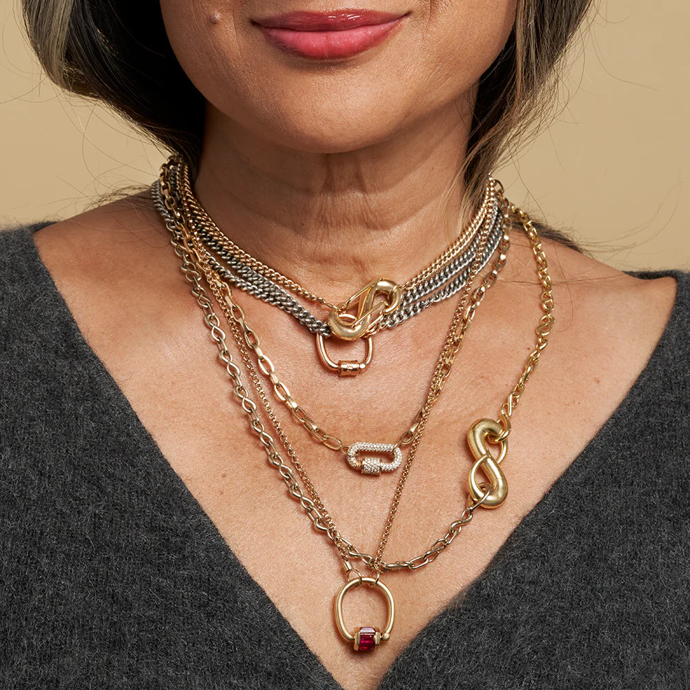 16" Heavy Curb Cain Necklace Silver