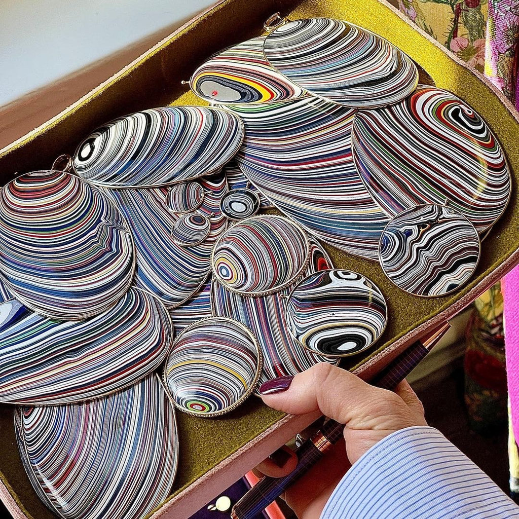 Fordite Mini Disc Pair
