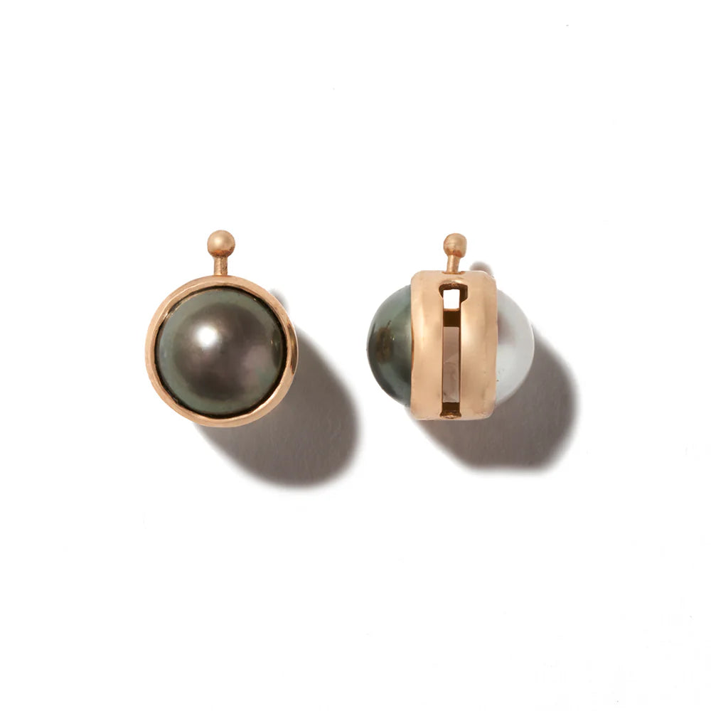 Drop Lozenge black Pearls/gold