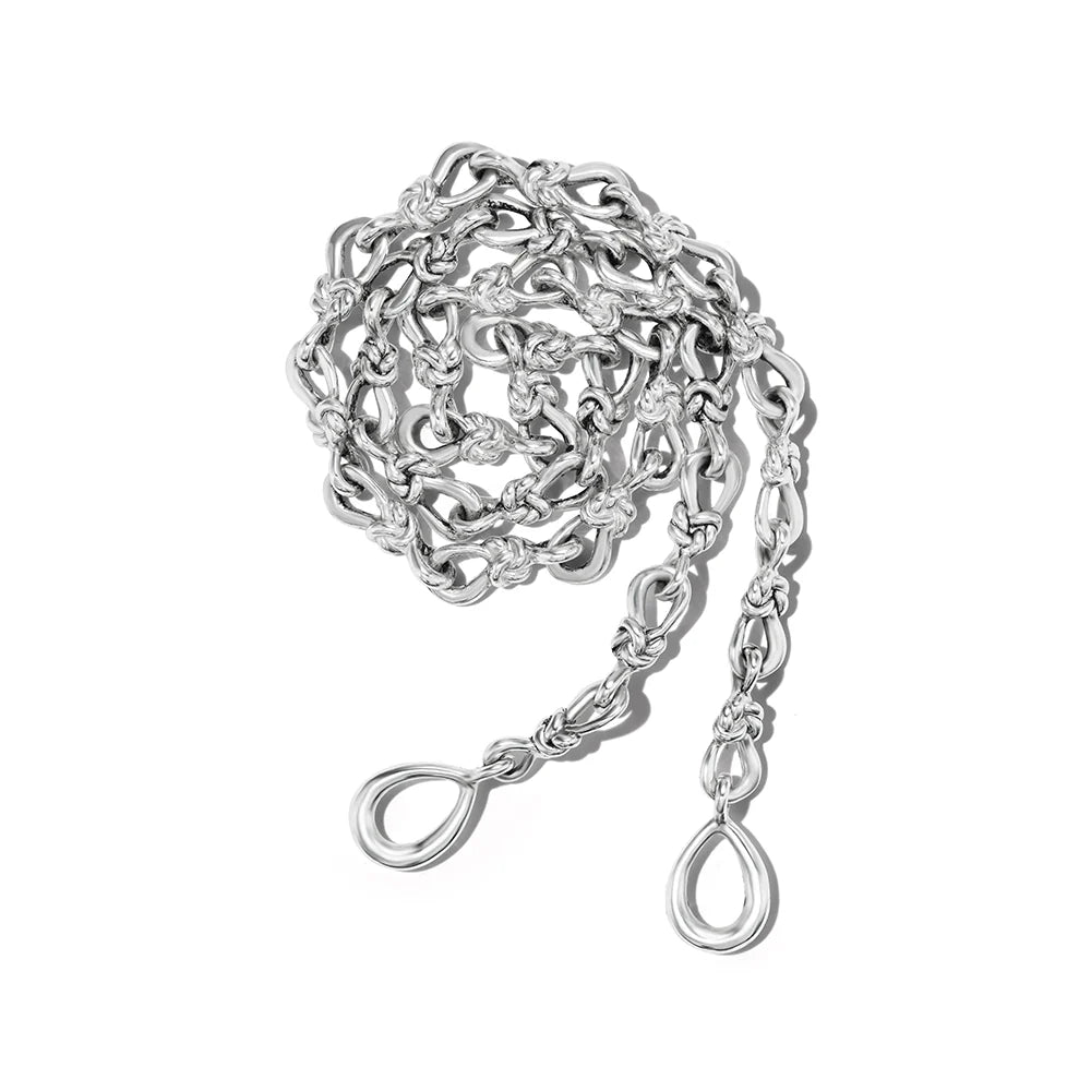 Large True Lovers Knot Handmade Necklace Chain silver