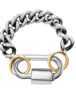 Chain Ring Set, Not so Heavy Curb & gold Loops S/M