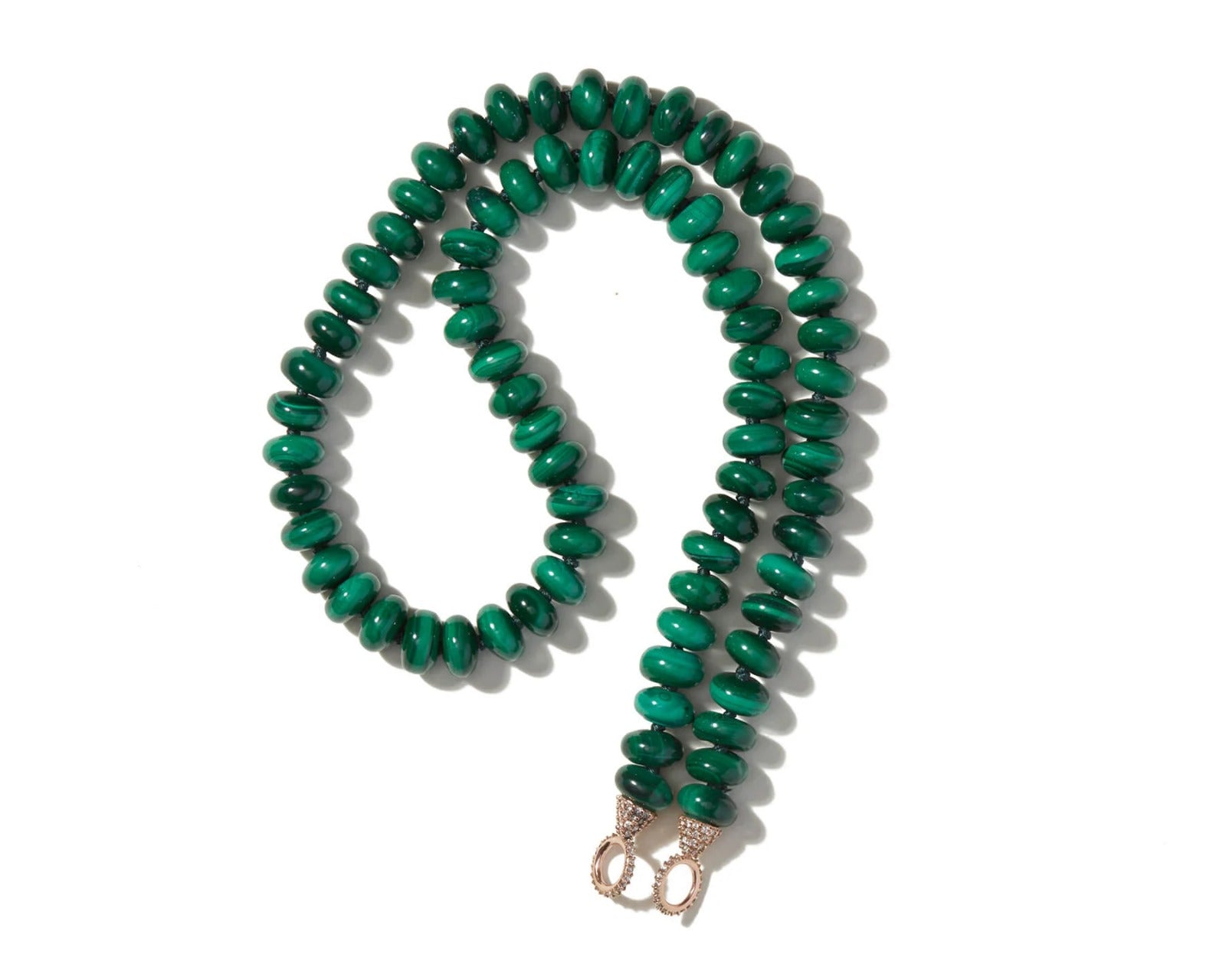 Malachite Strand with gold Loops
