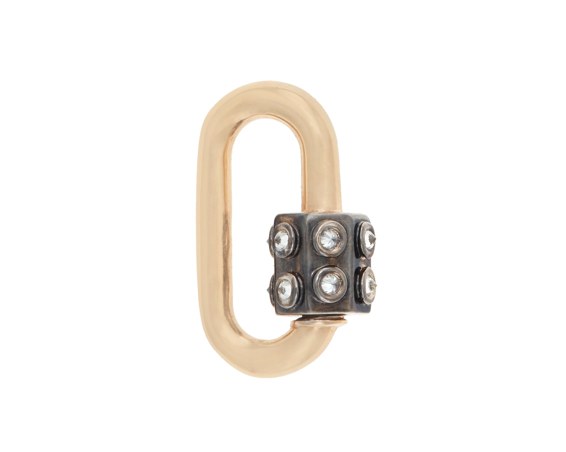 Chubby Medium Lock wit Bezel Set Diamond 14k gold
