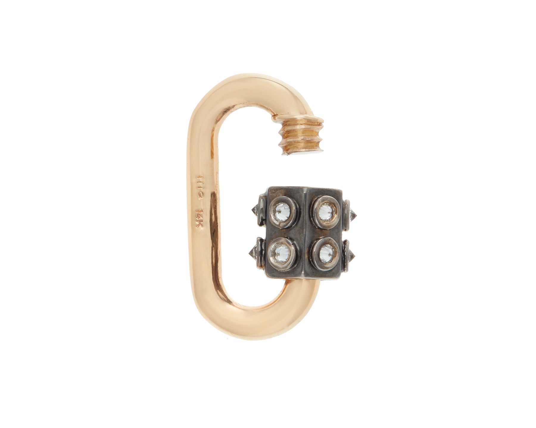 Chubby Medium Lock wit Bezel Set Diamond 14k gold