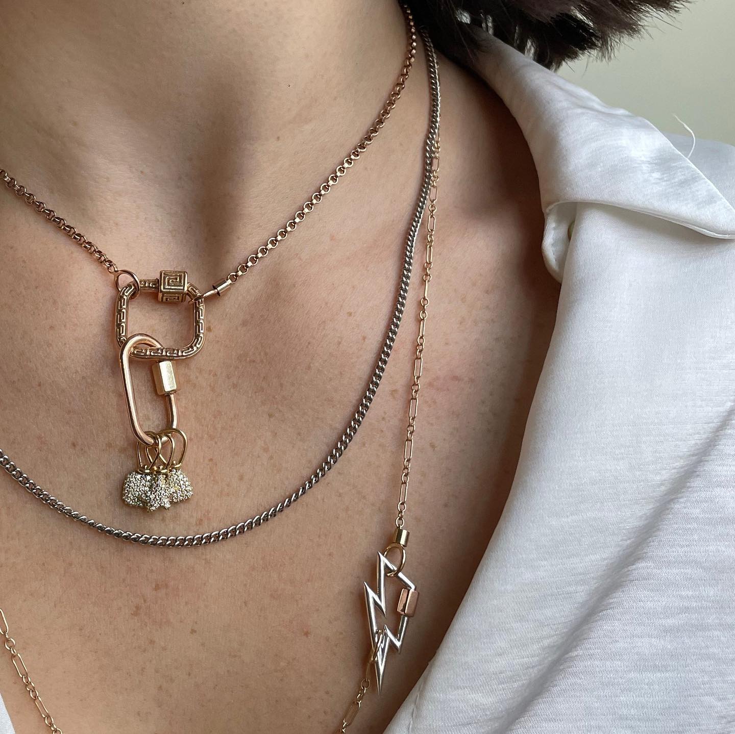 Medium Lock 14k Gold with Roségold Closure