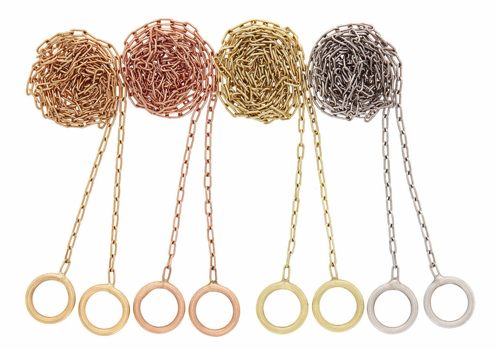 15" Square Link Chain 14k gold