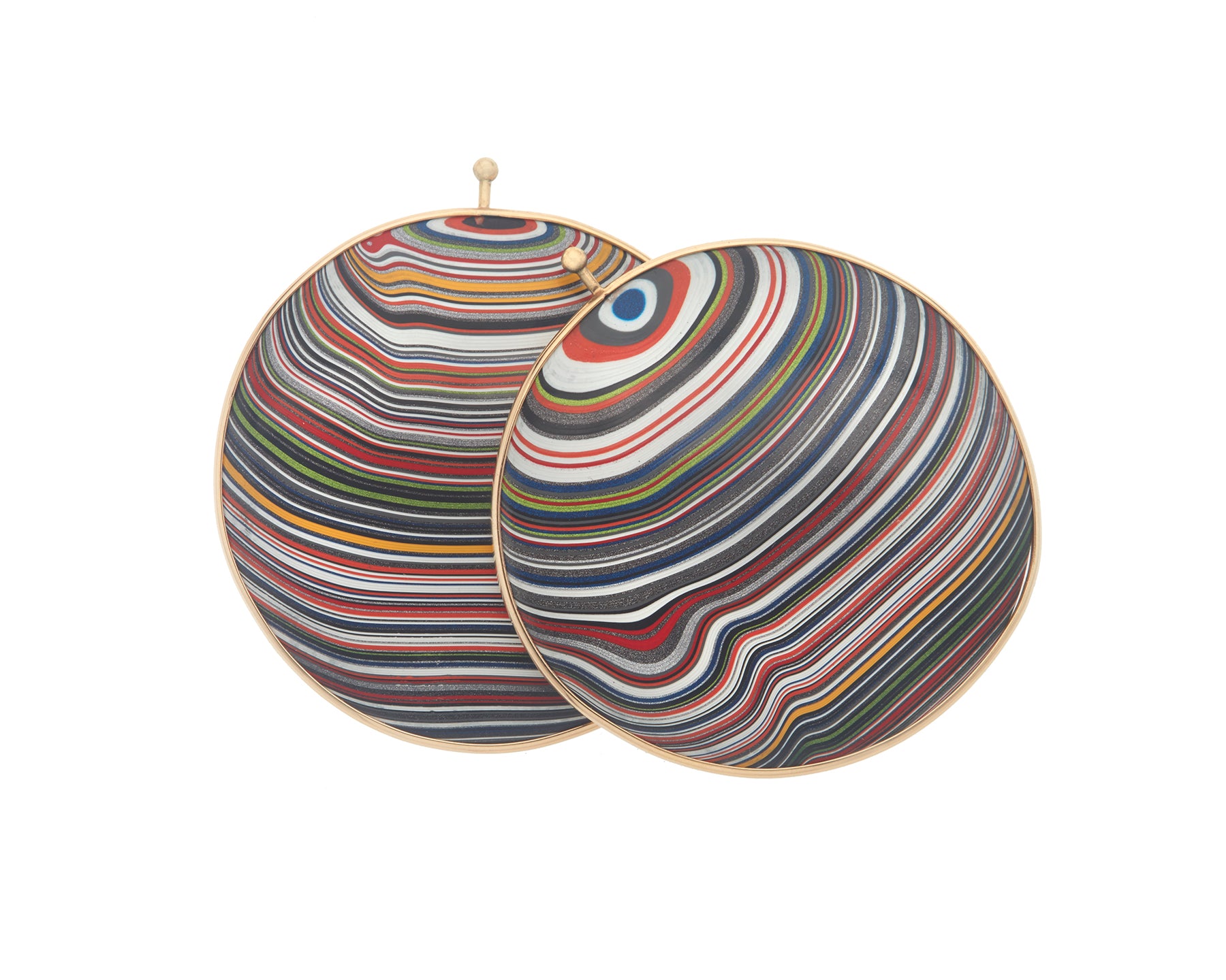 Fordite Mini Disc Pair