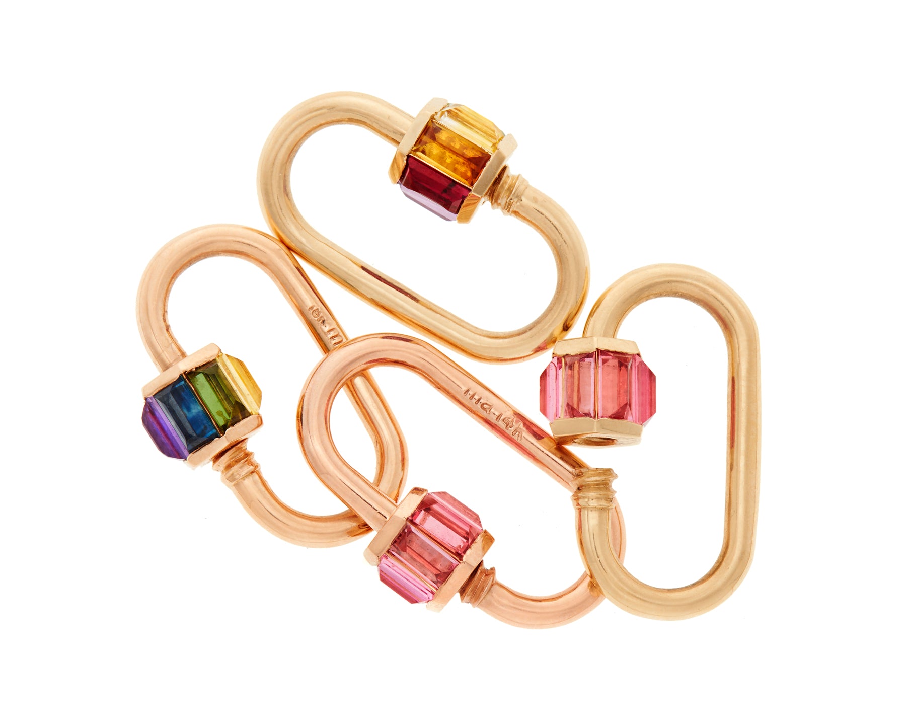 Total Baguette Medium Lock Rainbow Stones