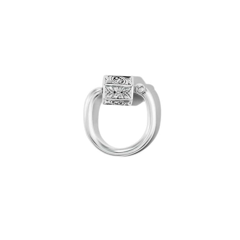 7.0 Embossed chubby Trundle Lock Ring silver