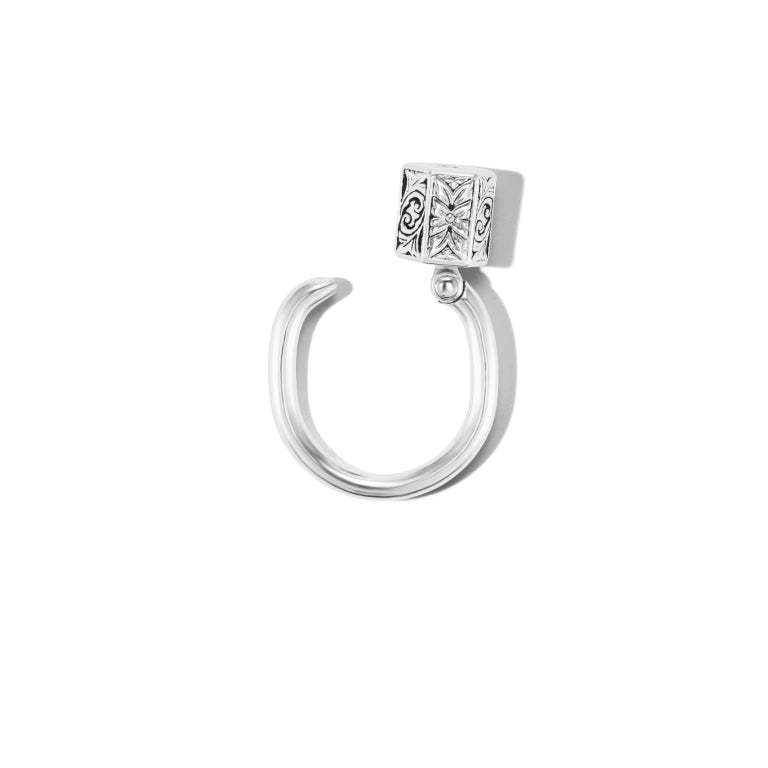 7.0 Embossed chubby Trundle Lock Ring silver